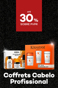 Coffrets de Cabelo Profissional com destaque promocional de até 30% sobre preço de Venda ao Público Recomendado